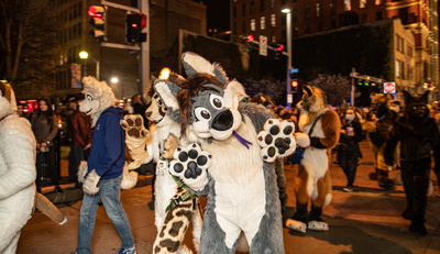Furries taking part in the 2022 First Night Parade